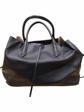 NWT H&M Black Faux Leather Tote Handbag